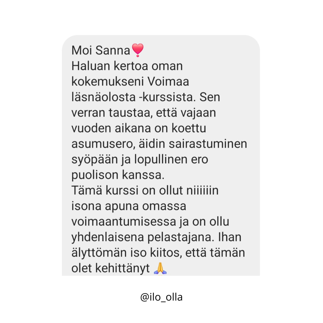 Voimaa Läsnäolosta verkkokurssi