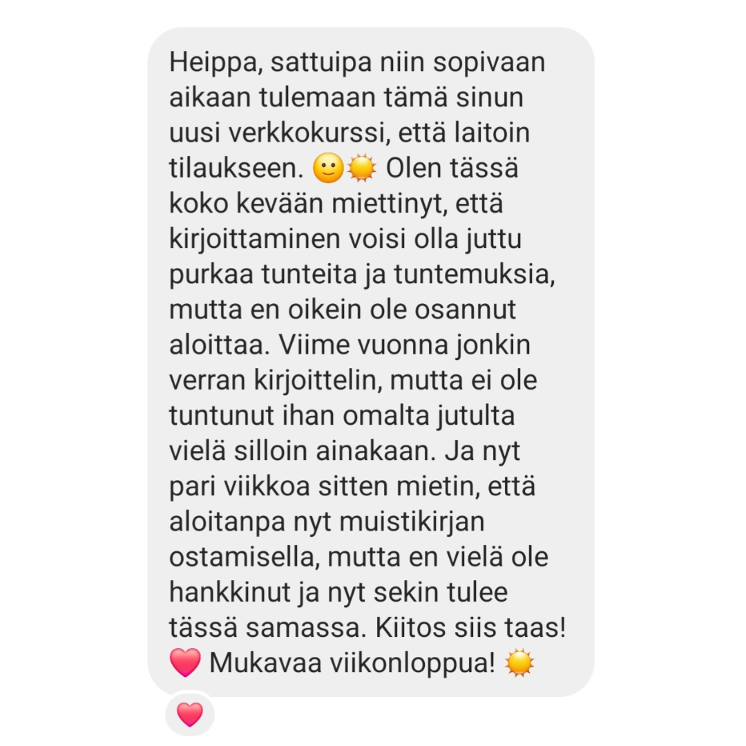 Voimaa Kirjoittamisesta verkkokurssi + LAHJA