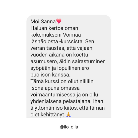 Voimaa Läsnäolosta verkkokurssi